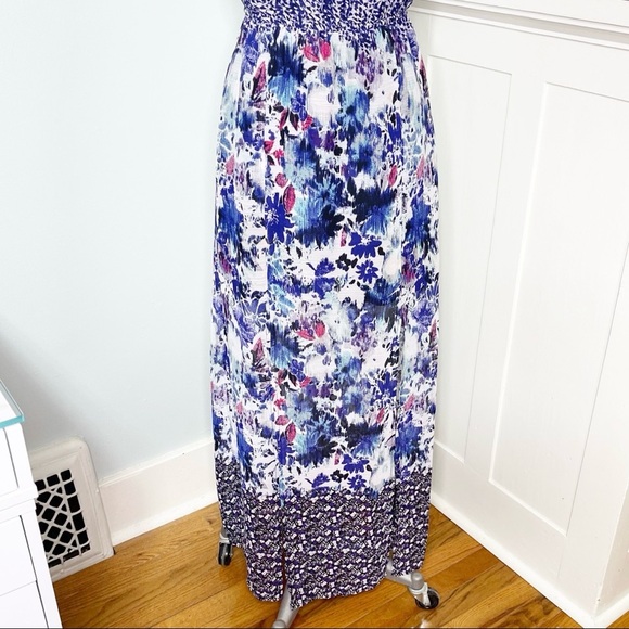 Maurices Floral Maxi Dress Blue Purple Flowers Small - Picture 4 of 11